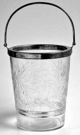Barrington (Stem #187) Handled Ice Bucket (Metal Rim & Handle) by Pairpoint-Gunderson Crystal
