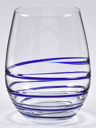 Blue Swirl Stemless Wine