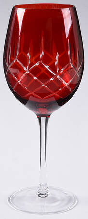Red Etched Wine Glass