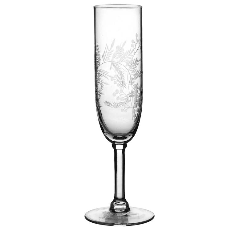 Etched Floral Fluted Champagne