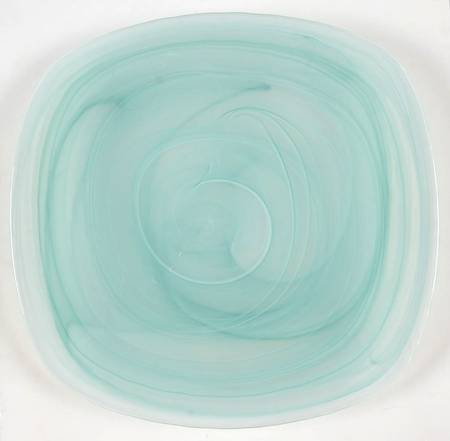 Aqua Alabaster Square Dinner Plate