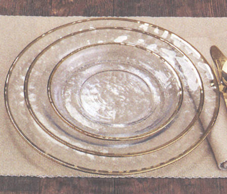 Metallic Rim-Silver Dinner Plate