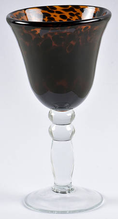 Brown & Amber Print Wine Glass