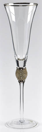 Jewel Silver (Platinum Trim) Fluted Champagne