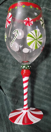 Peppermint Party Wine Glass