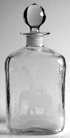 Kenyan-African Square Decanter & Stopper