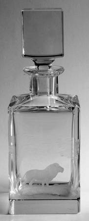 Kenyan-African Square Decanter with Stopper