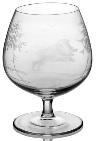 Hunt Motif Small Brandy Glass