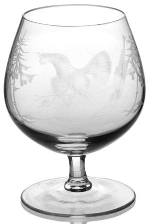 Hunt Motif Small Brandy Glass