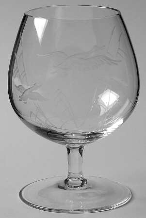Hunt Motif Brandy Glass