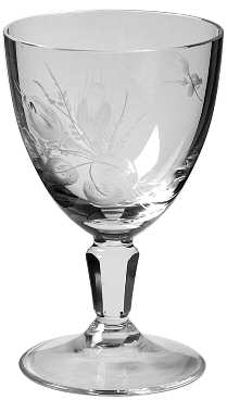 Moss Rose (6 Sided Stem) Wine Glass