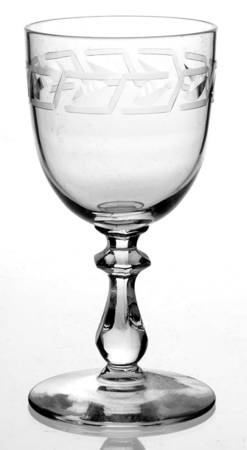 Elegance Clear (Greek Key Design) Wine Glass