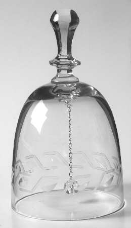 Elegance Clear (Greek Key Design) Bell Made From Goblet