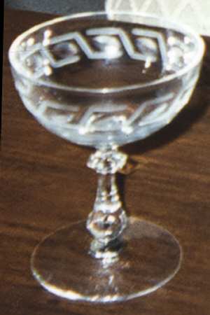 Elegance Clear (Greek Key Design) Champagne/Tall Sherbet