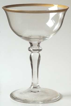 Tuxedo Clear (Gold Band) Champagne/Tall Sherbet