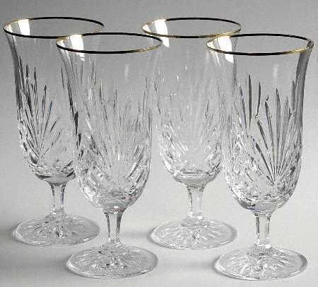 Richmond (Gold Trim, Multisided Stem) Iced Tea - Set of 4