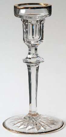 Richmond (Gold Trim, Multisided Stem) 6" Single Light Candlestick