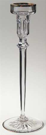 Richmond (Gold Trim, Multisided Stem) 10" Tall Single Light Candlestick