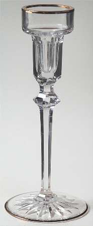 Richmond (Gold Trim, Multisided Stem) 7" Single Light Candlestick