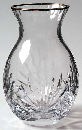 Richmond (Gold Trim, Multisided Stem) 5" Flower Vase