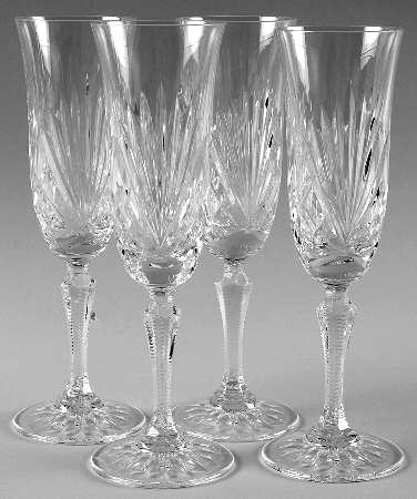 Richmond (No Trim, Notched and Multisided Stem) Fluted Champagne - Set of 4
