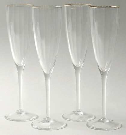 Tara Gold Fluted Champagne - Set of 4