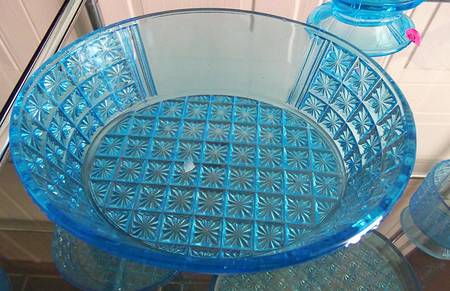 Two Panel Blue Large Fruit Bowl