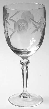 Country Rose Wine Glass