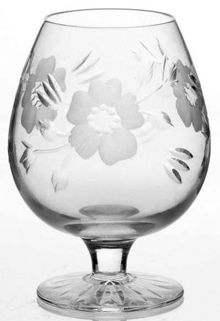 Old Country Roses (Gray Cut Flowers) Brandy Glass