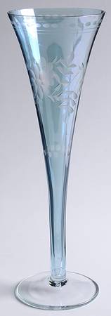 Antique Luster Blue Trumpet Fluted Champagne