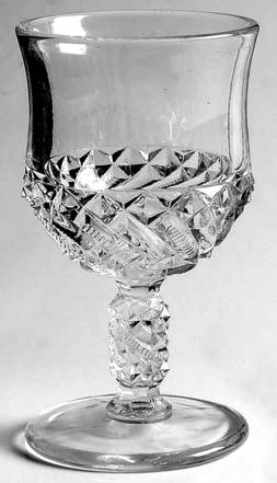 Bar and Diamond Clear Wine Glass