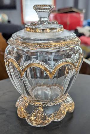 Empress Clear (Gold Trim) Sugar Bowl & Lid