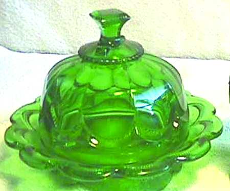 Empress Emerald Green (No Trim) Round Covered Butter