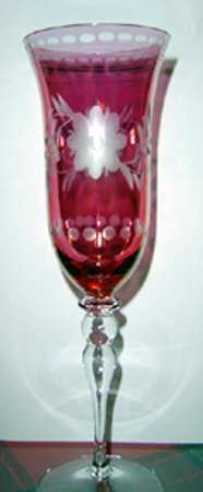 Antique Luster Ruby Fluted Champagne
