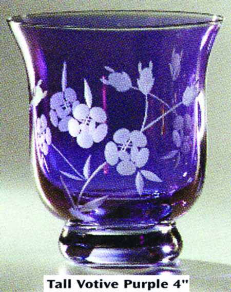 Rose Bouquet Purple Votive Candleholder