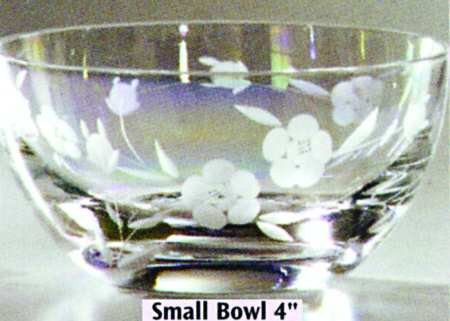 Rose Bouquet Clear 4" Round Bowl