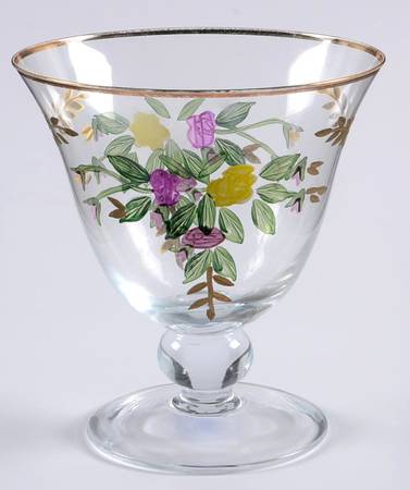 Old Country Roses (Handpainted, Gold Trim) Footed Dessert