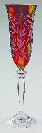Venetian Ruby Fluted Champagne