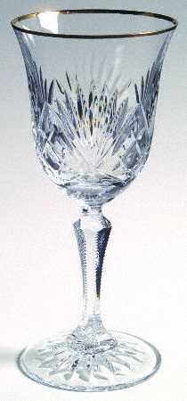 Richmond (Gold Trim, Notched and Multisided Stem) Wine Glass
