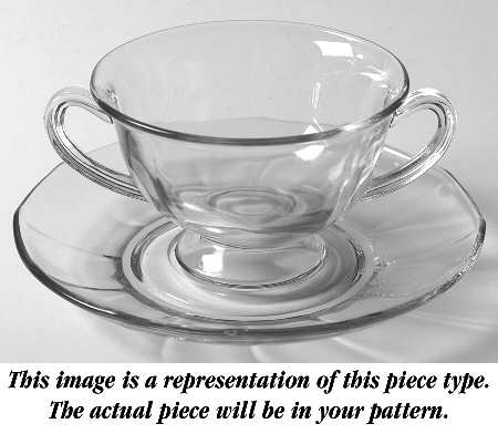 Fairfax Clear (Line 2375) Bouillon Cup & Saucer Set