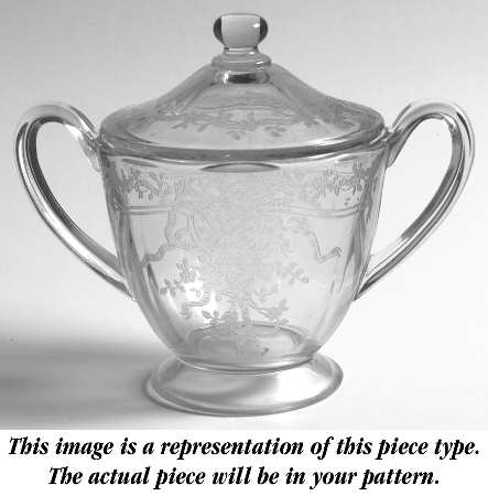 Fairfax Blue (Line 2375) Footed Sugar Bowl & Lid