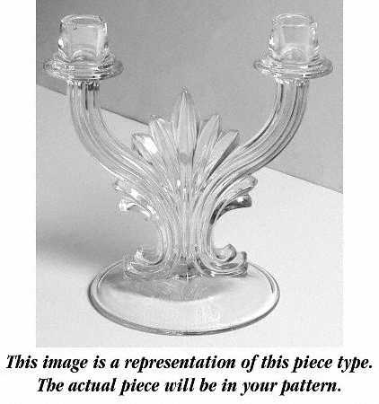 2484 Topaz (Yellow) 2484 2 Light Candlestick without Bobeches & Prisms