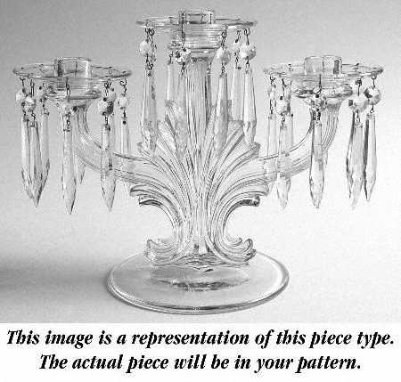 2484 Blue (Azure) 2484 3 Light Candlestick with Bobeches & 24 Prisms