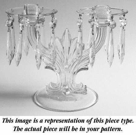 2484 Topaz (Yellow) 2484 2 Light Candlestick w/Bobeches & 16 Prisms