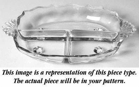Gold Lace 3 Part Handled Relish (Baroque Shape)