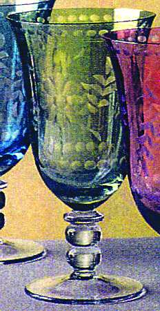 Antique Luster Green Wine Glass