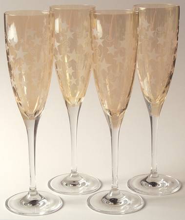 Stars Gold Fluted Champagne