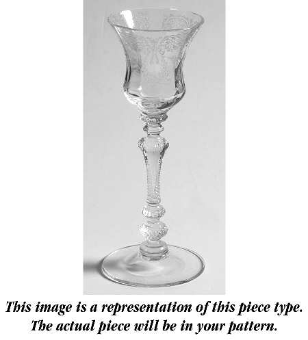 Rose Point Clear (Stem 3500, Gold Trim, Etched) Cordial Glass
