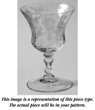 Rose Point Clear (Stem 3500, Gold Trim, Etched) Oyster or Fruit Cocktail