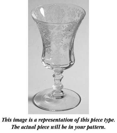 Rose Point Clear (Stem 3500, Gold Trim, Etched) 2 1/2 Oz Footed Tumbler